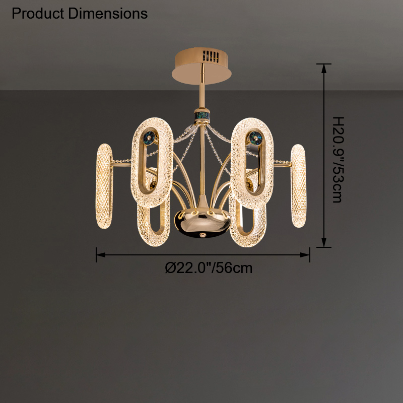 WOW Rose Gold Long Oval Chandelier-wow2402