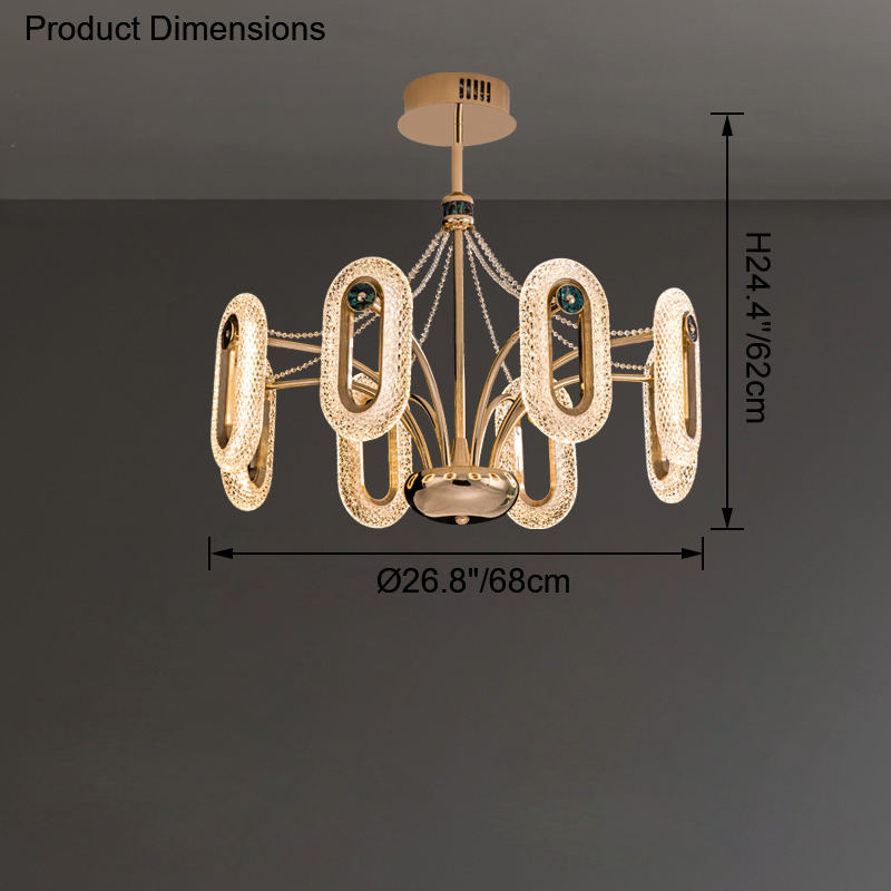 WOW Rose Gold Long Oval Chandelier-wow2402