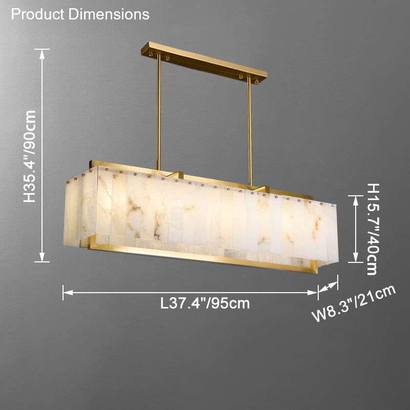 WOW Rectangular Alabaster Chandelier-wow2390b