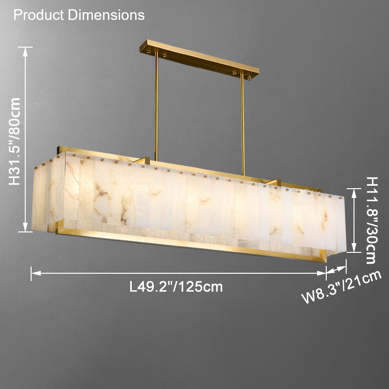 WOW Rectangular Alabaster Chandelier-wow2390b