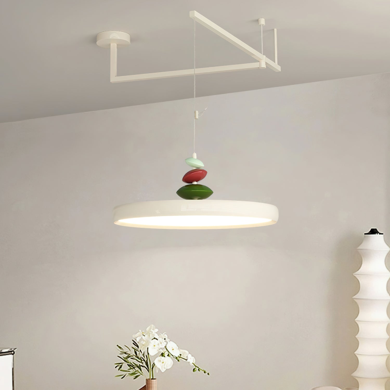 WOW Swing Arm Stone Pendant Light