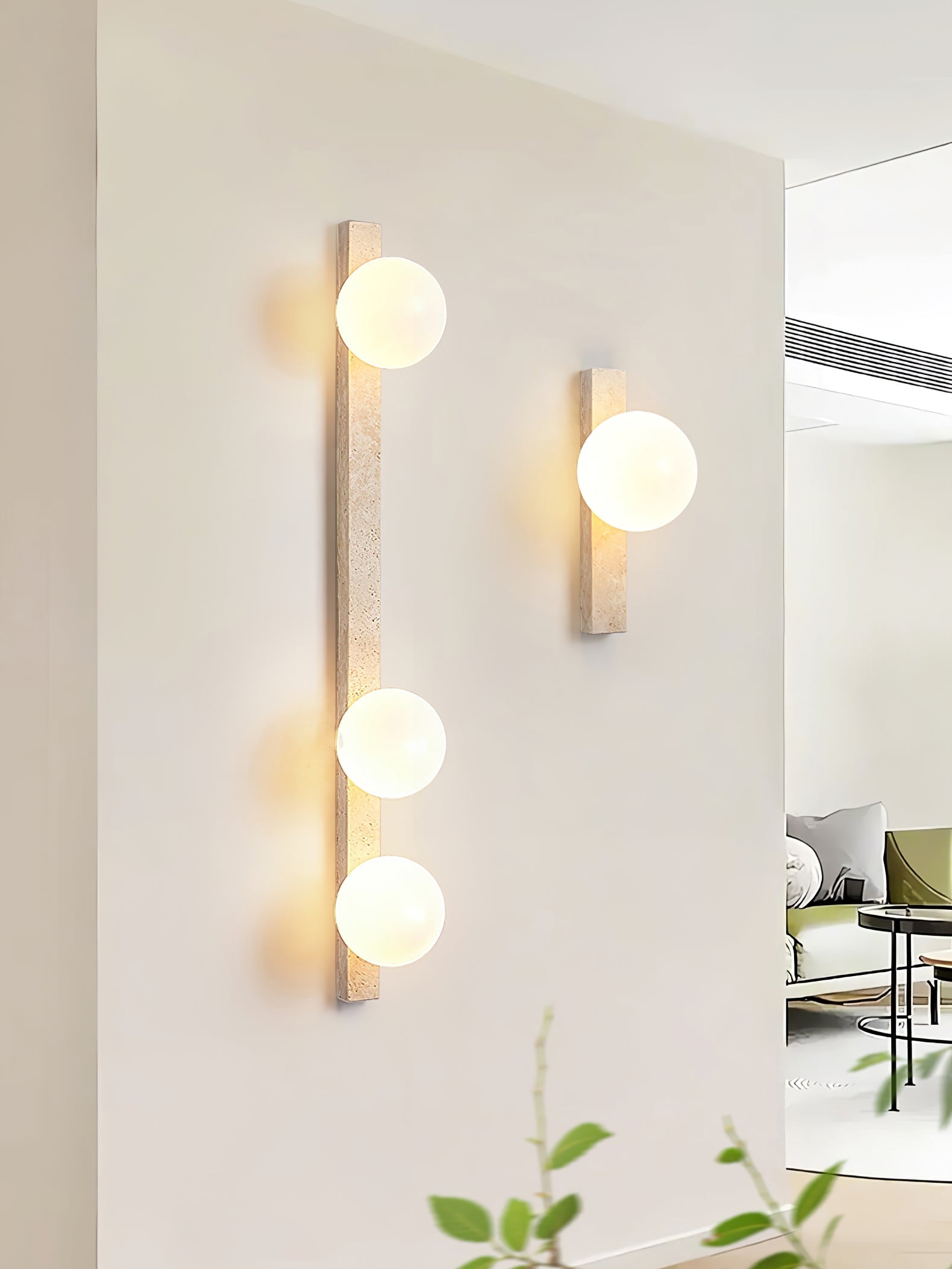 WOW Vertical Travertine Wall Sconce