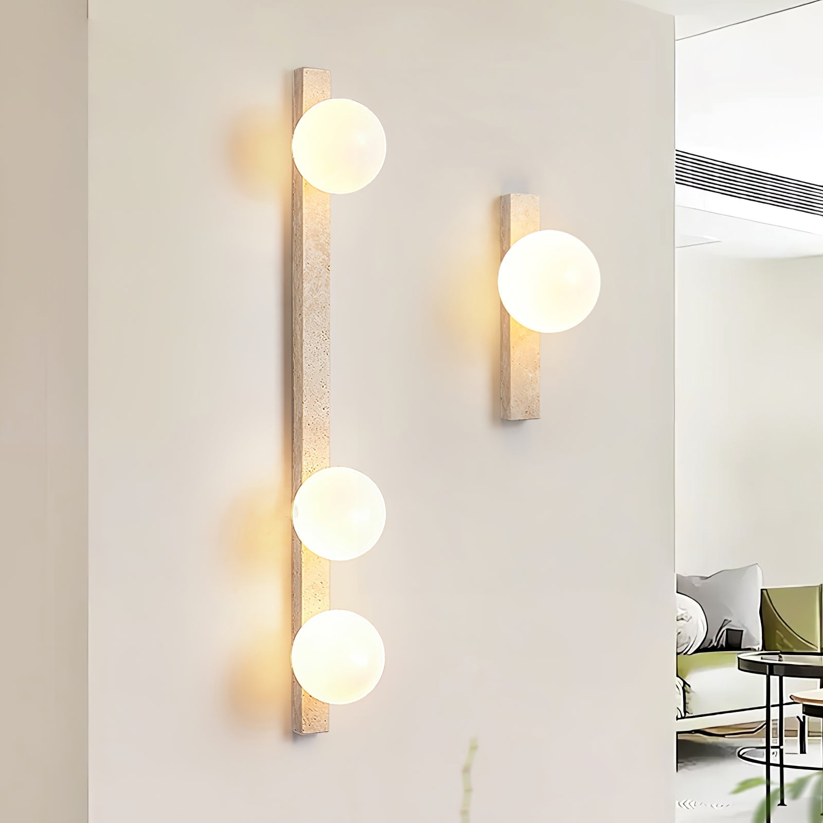 WOW Vertical Travertine Wall Sconce
