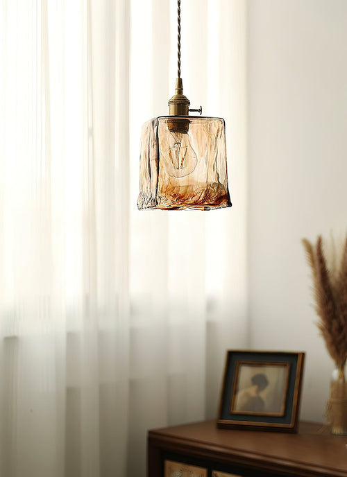 WOW Vintage Brass Glass Pendant Lamp