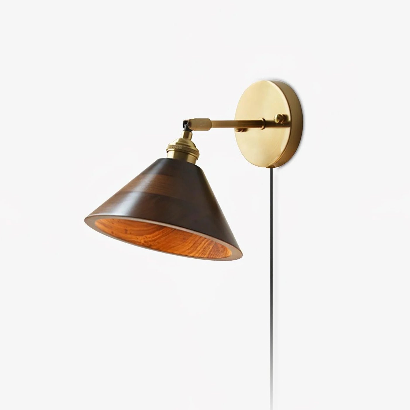 WOW Vintage Wood Plug-in Wall Lamp