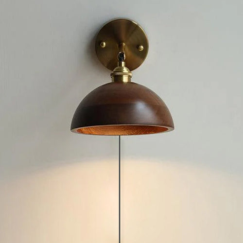 WOW Vintage Wood Plug-in Wall Lamp