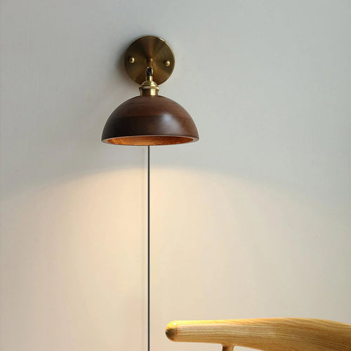 WOW Vintage Wood Plug-in Wall Lamp