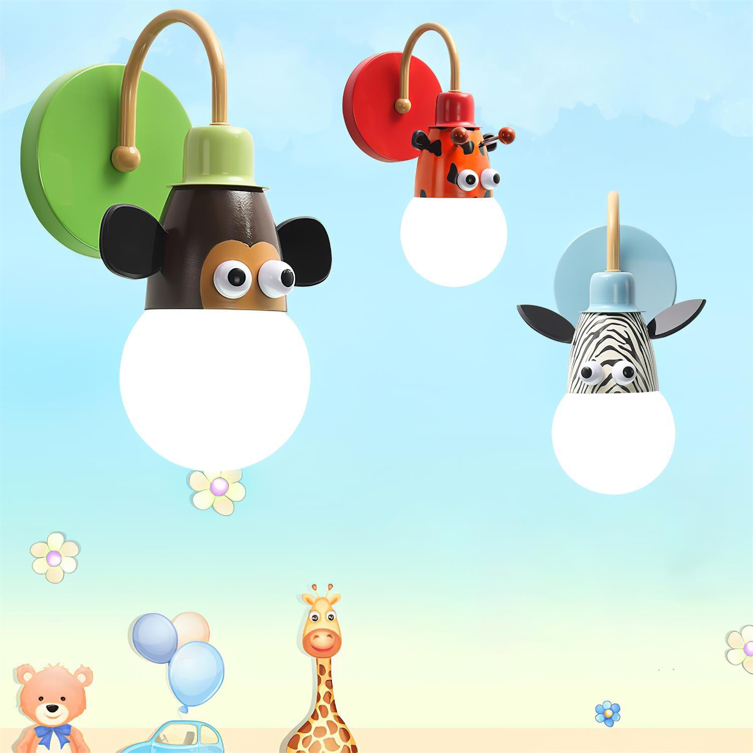 WOW Cartoon Animal Kids Wall Lamp