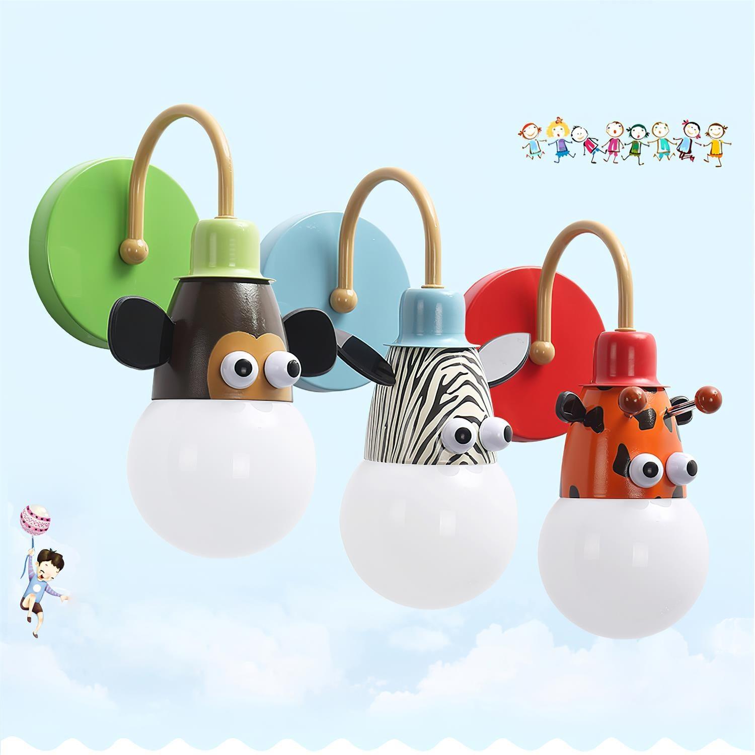 WOW Cartoon Animal Kids Wall Lamp