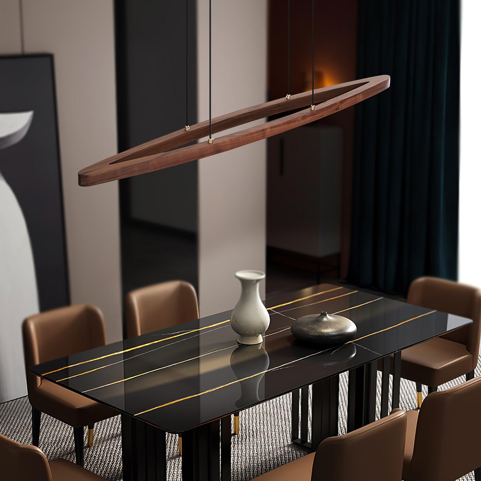 WOW Walnut Arc Linear Pendant Lamp