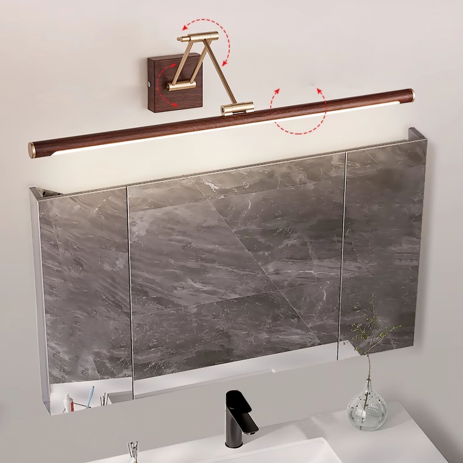 WOW Walnut Color Linear Adjustable Wall Light