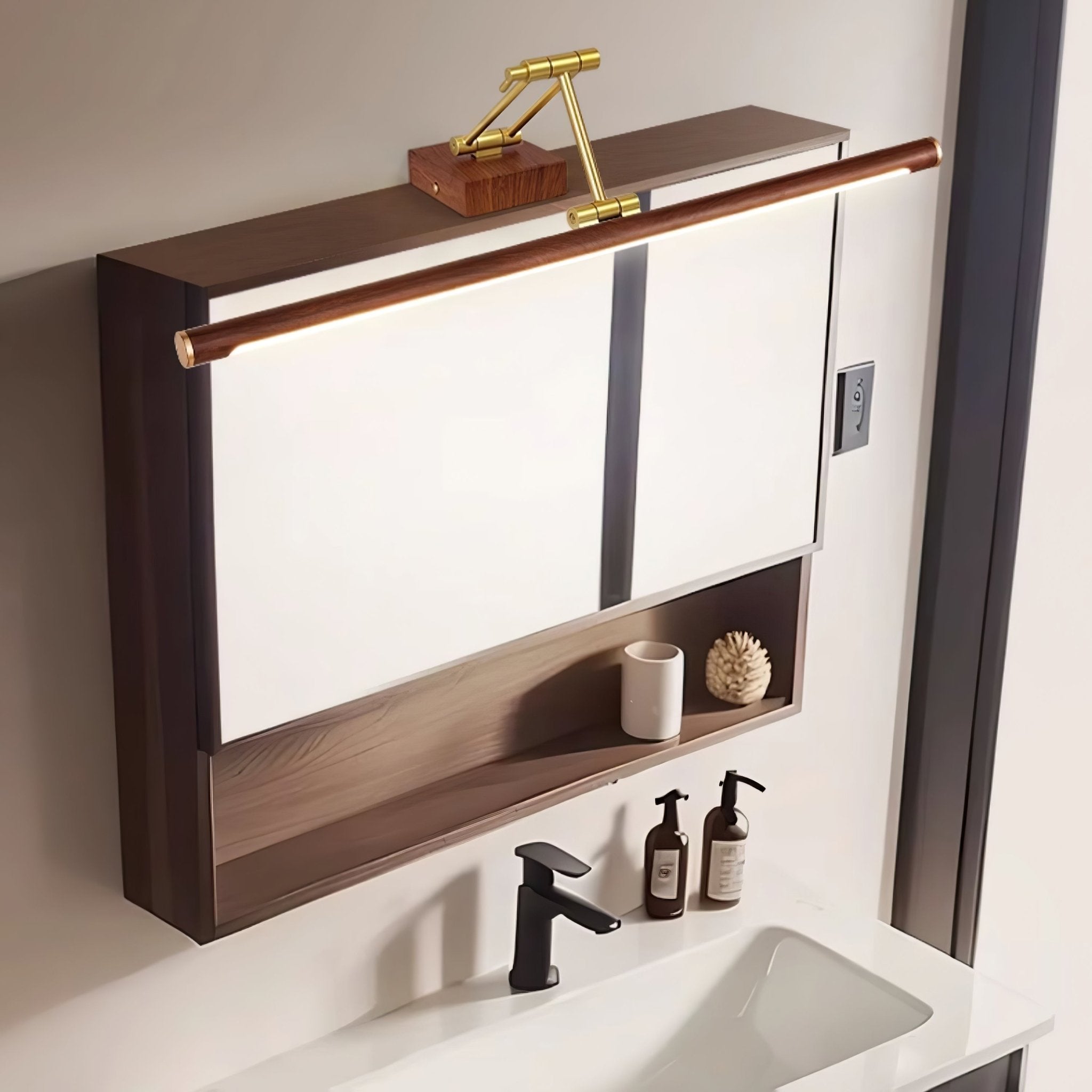 WOW Walnut Color Linear Adjustable Wall Light