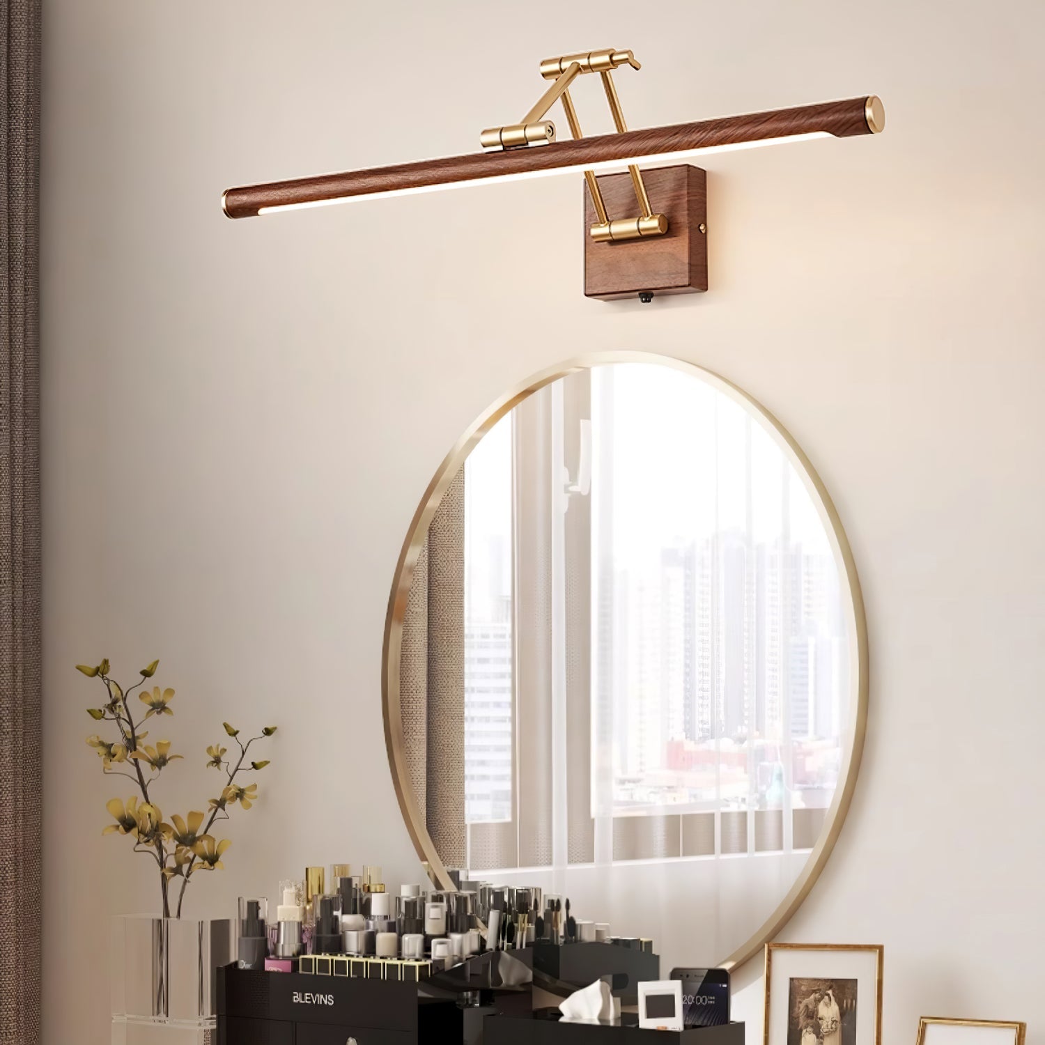 WOW Walnut Color Linear Adjustable Wall Light