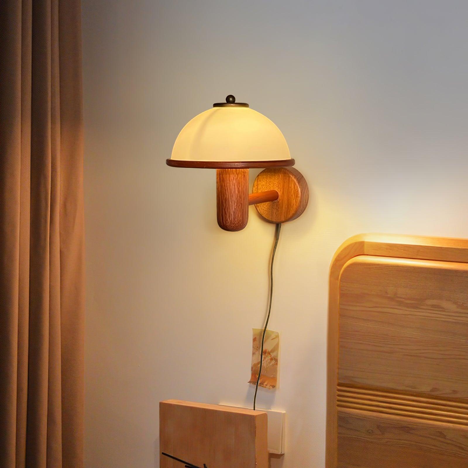 WOW Mushroom Wood Wall Lamp