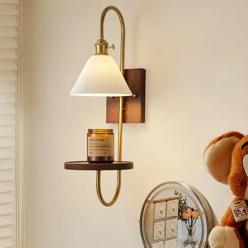 WOW Walnut Shelf Sconce