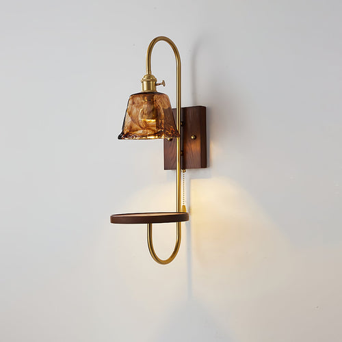 WOW Walnut Shelf Sconce