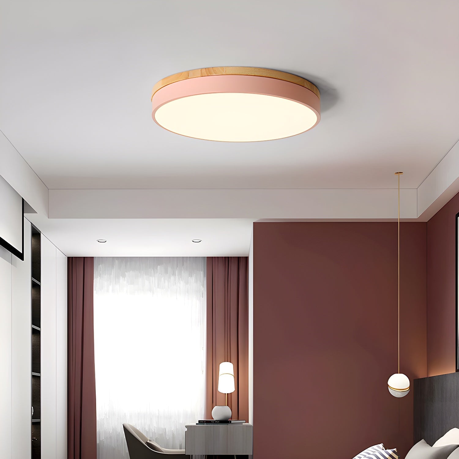 WOW Zara Circular Wood Ceiling Lamp