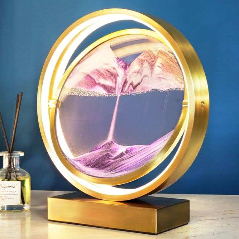 Creative 360° Rotating Quicksand Painting Table Lamp