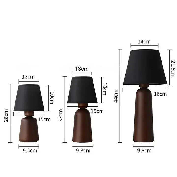 Solid Wood & Fabric Shade LED Table Lamp