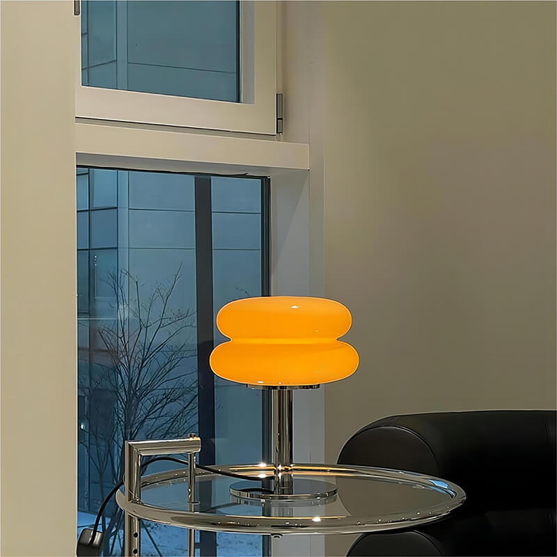 LED Cream Glass Table Lamp