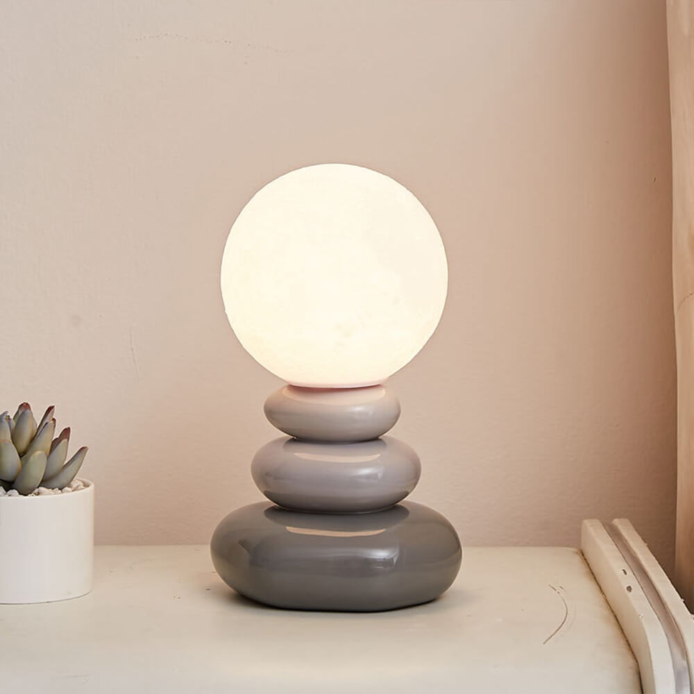 Cream Stacked Stone Creative Table Lamp