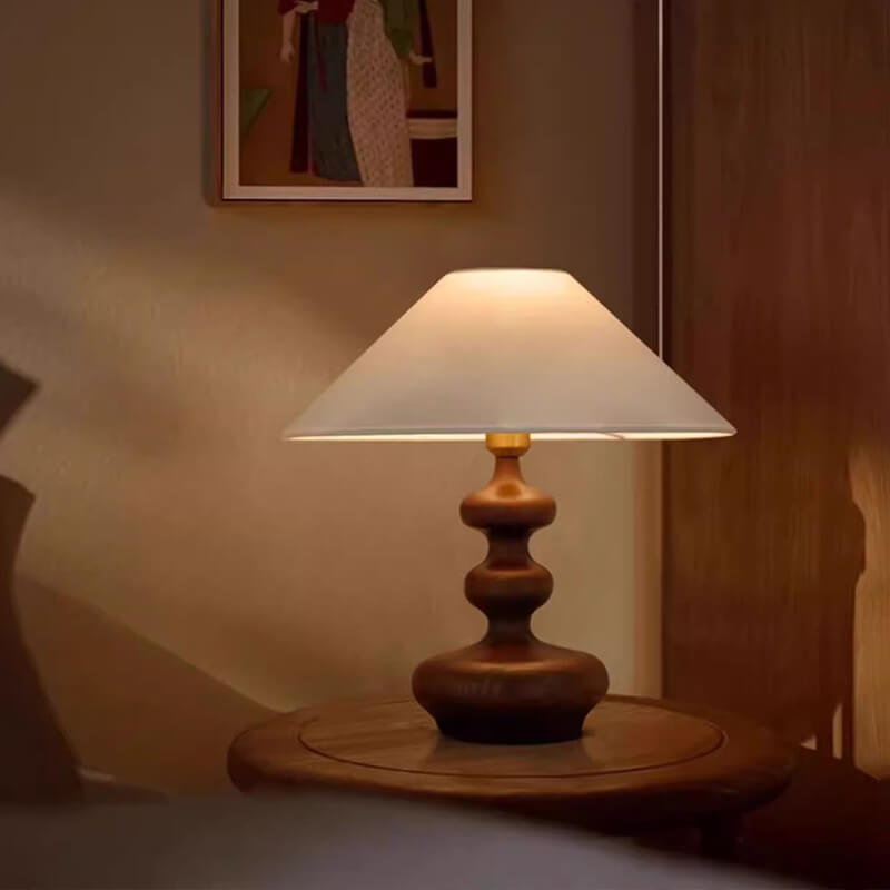 Retro Solid Wood Table Lamp