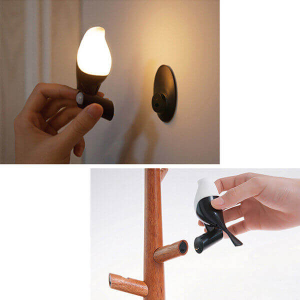 Magpie Wooden LED Smart Sensor Rechargeable Table Lamp