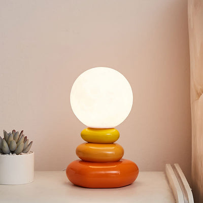 Cream Stacked Stone Creative Table Lamp