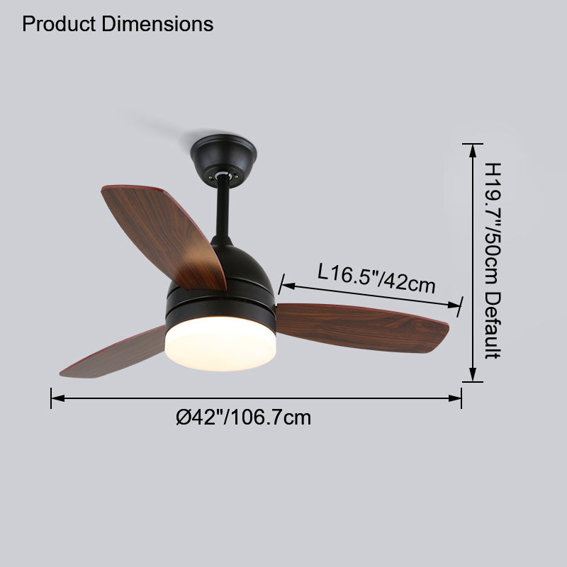 WOW 3 Wood Blade Ceiling Fan Lamp-wow5001