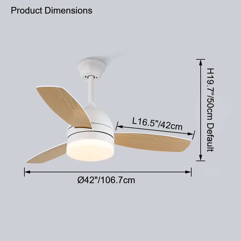 WOW 3 Wood Blade Ceiling Fan Lamp-wow5001