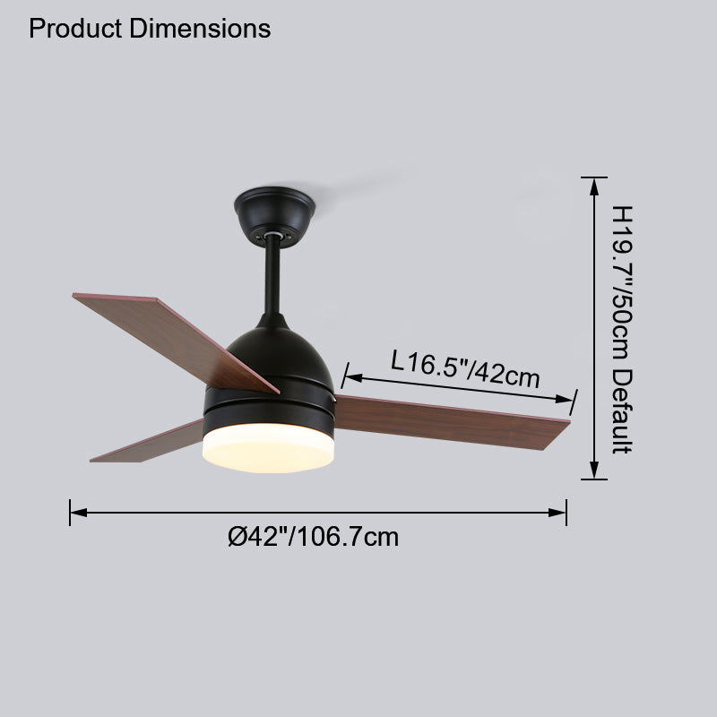 WOW 3 Wood Blade Ceiling Fan Lamp-wow5001